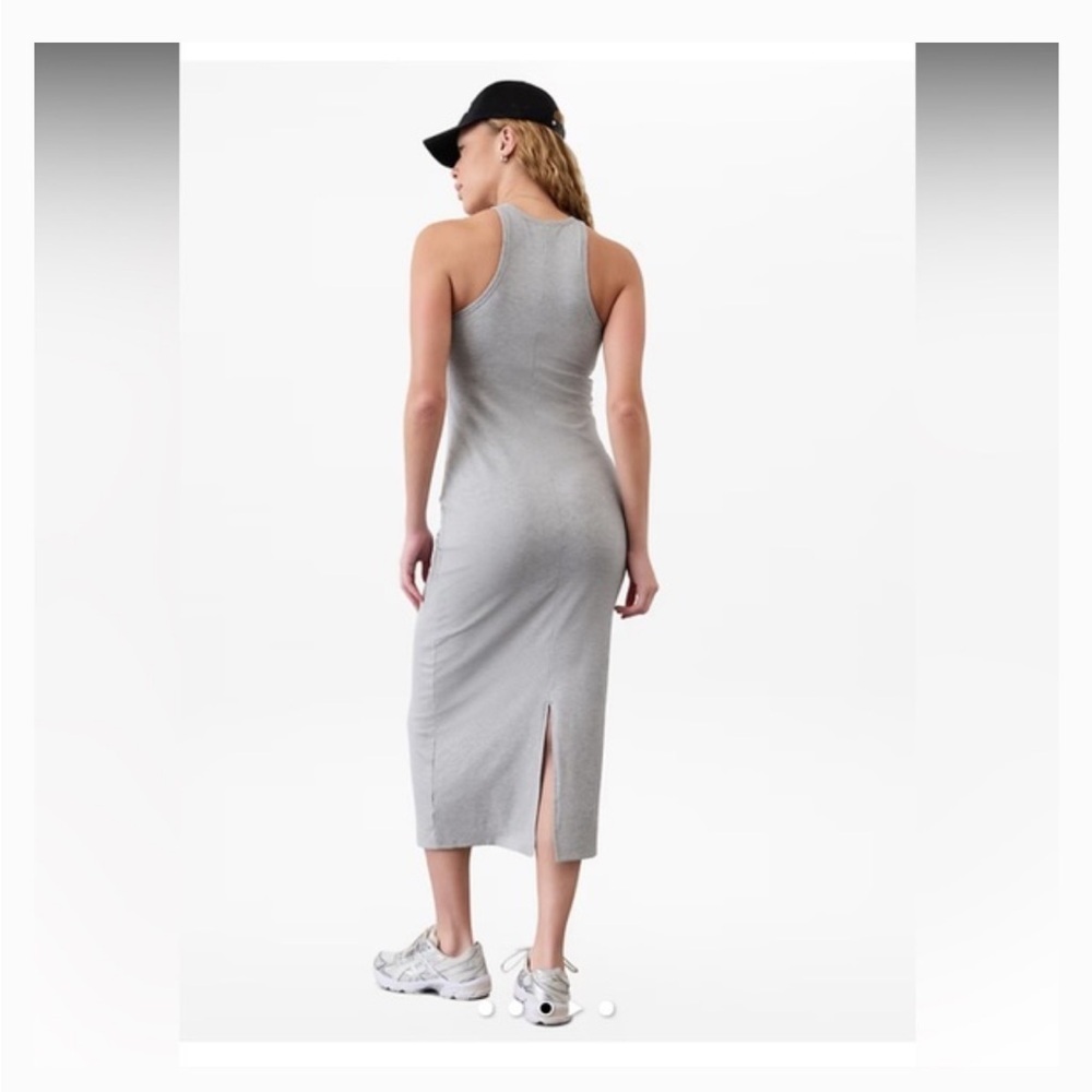 Athleta signature rib maxi dress in grey, size XS. Grey athletic dress - Picture 2 of 8